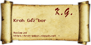 Kroh Gábor névjegykártya